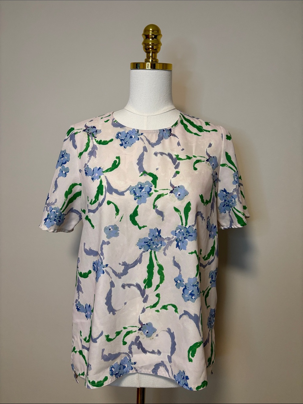 Prabal Gurung Collective Floral Short Sleeve Blouse Top Size 4